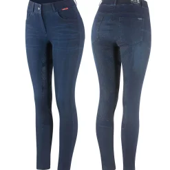 B Vertigo Elle denim ridebukse, helforsterket med silikon, dame