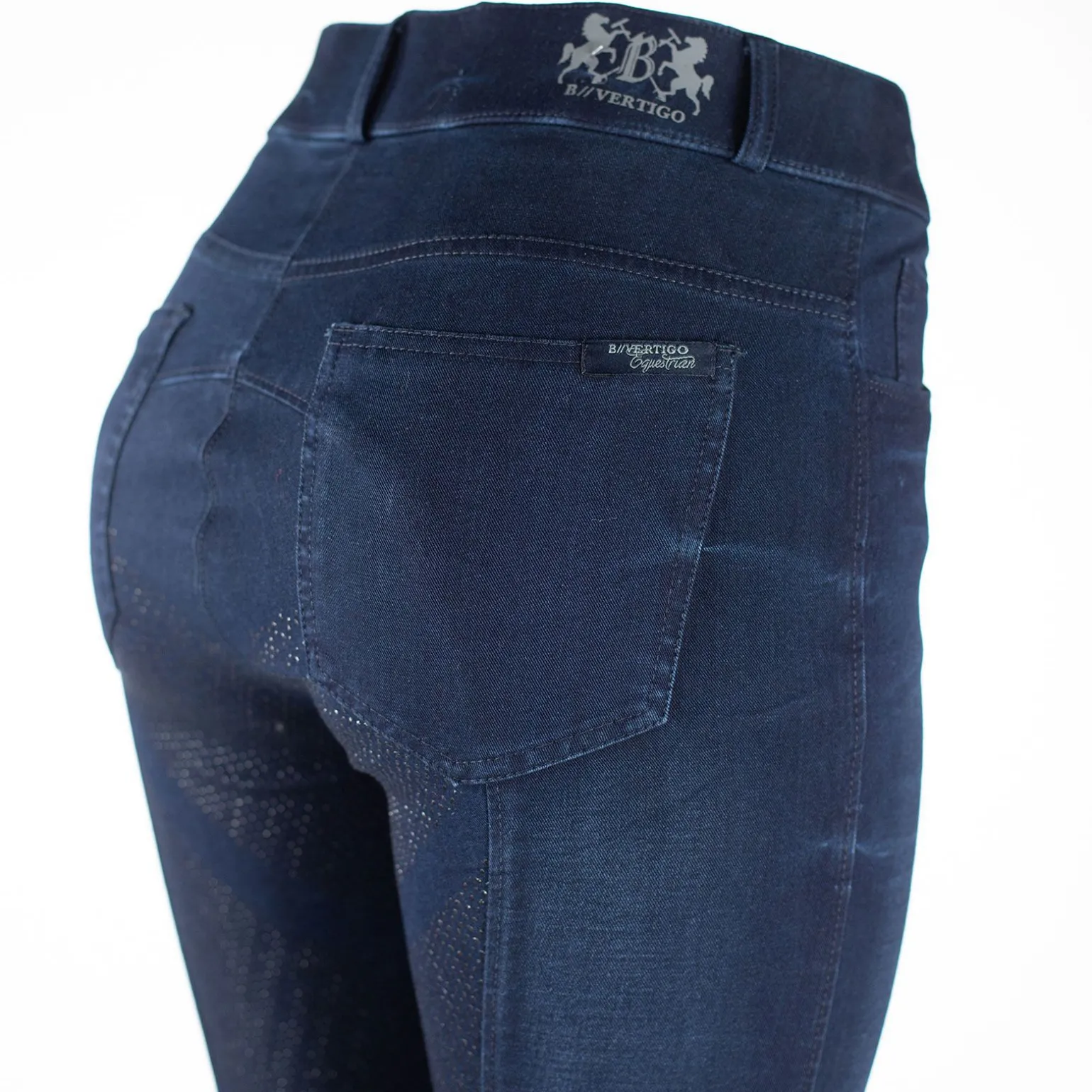 B Vertigo Elle denim ridebukse, helforsterket med silikon, dame