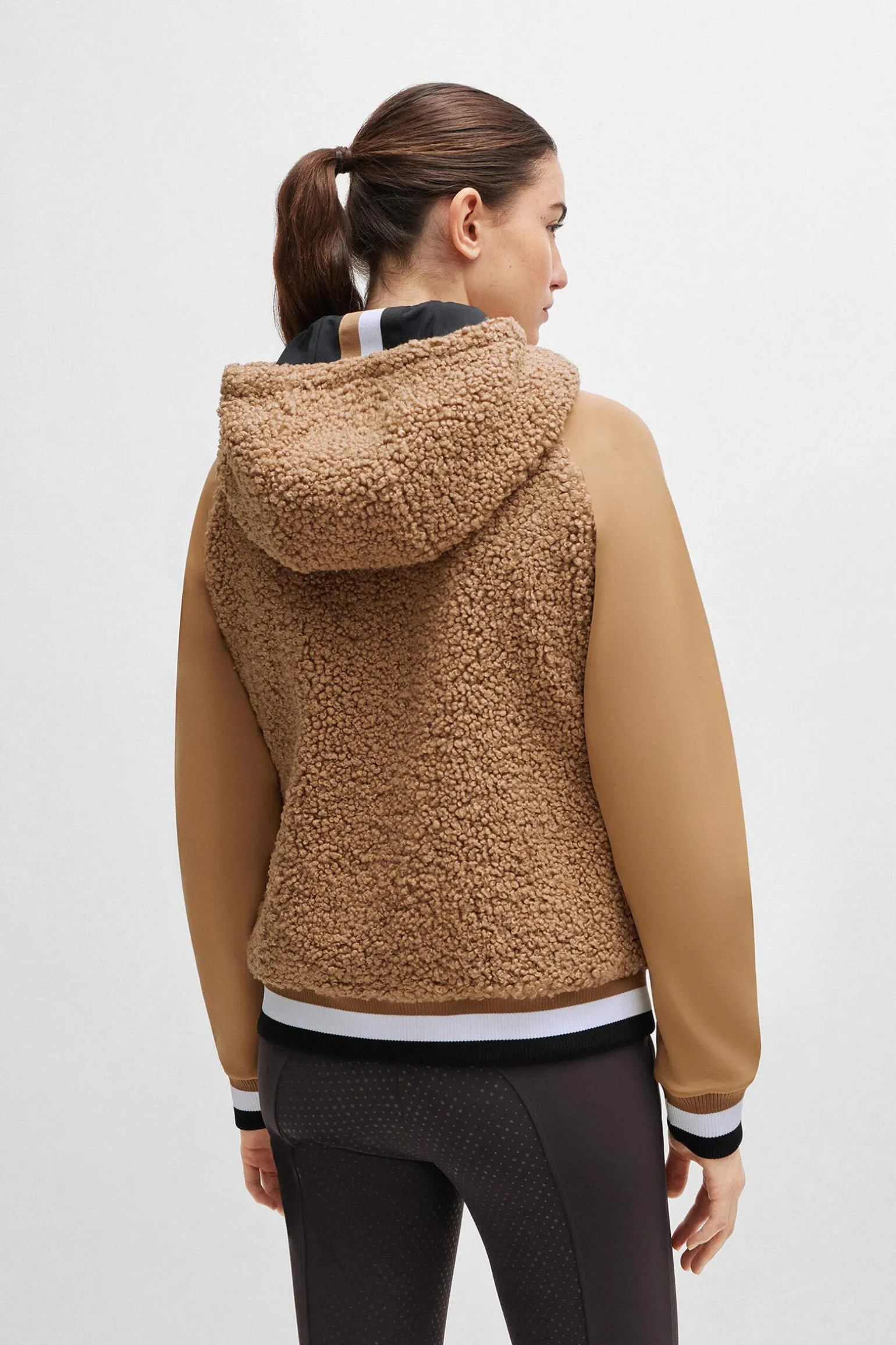 Boss Riva Teddy Hybrid Zip hettegenser