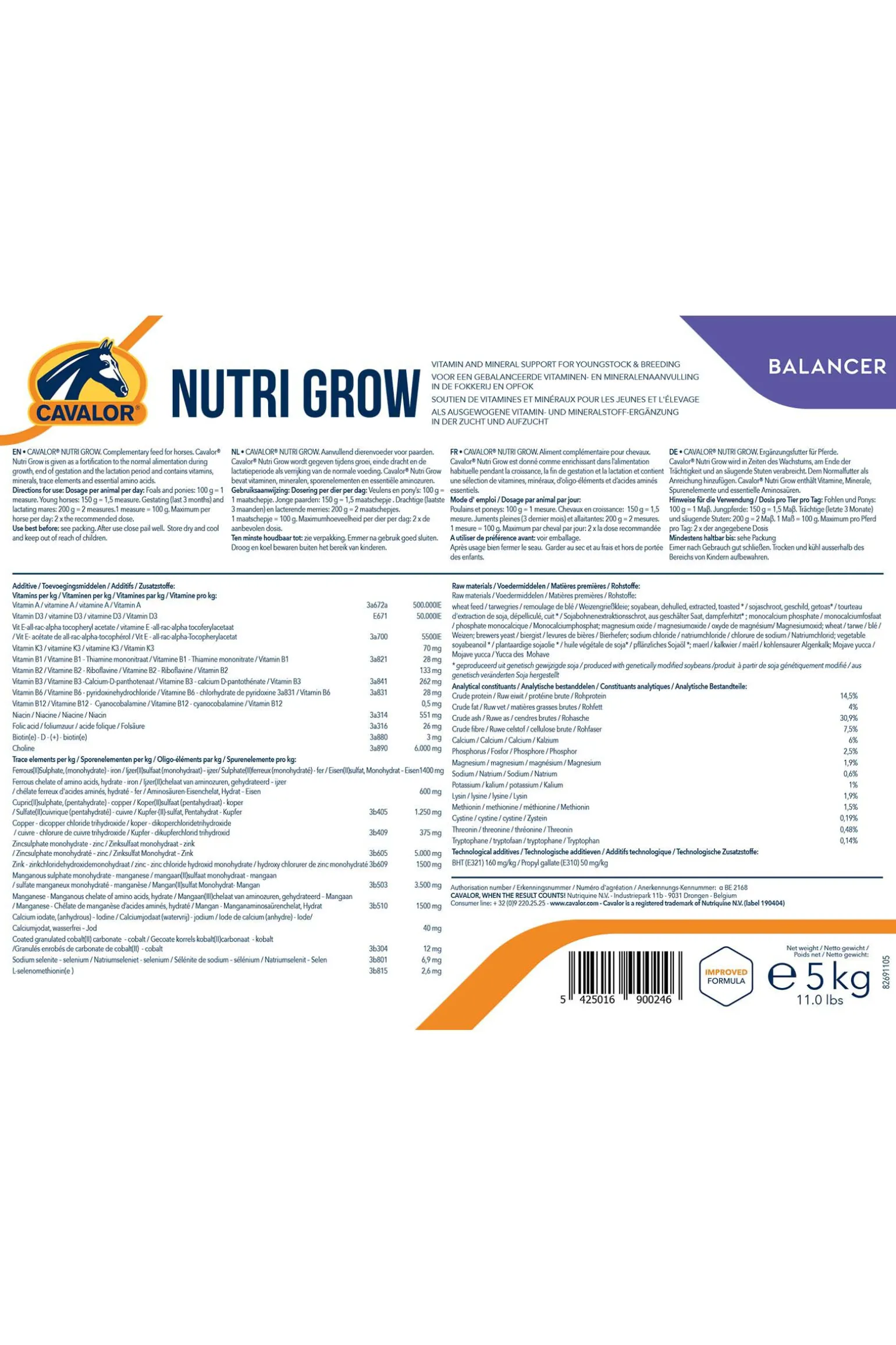 Cavalor Nutri Grow, 5 kg