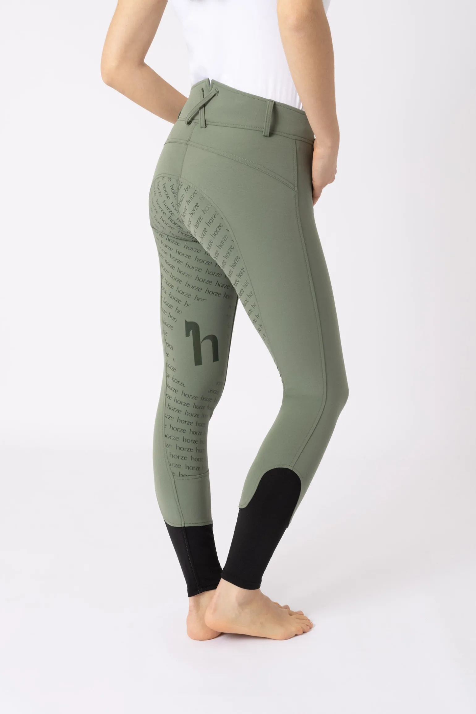 Helforsterkede ridebukser med høyt liv og silikon, dame