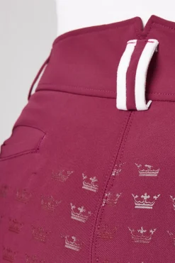 Helforsterkede ridebukser med kontrastbånd og høyt liv, dame