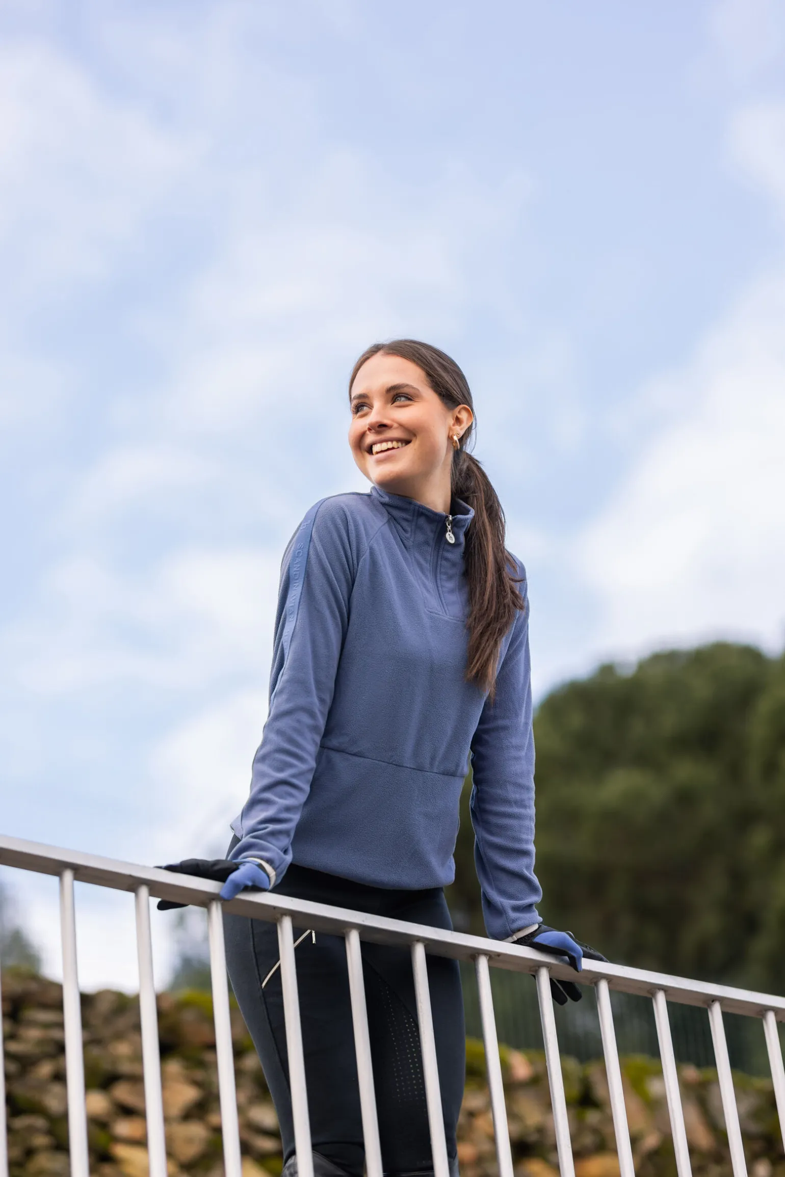 Horze Christa ridejakke i fleece med halv glidelås, til dame