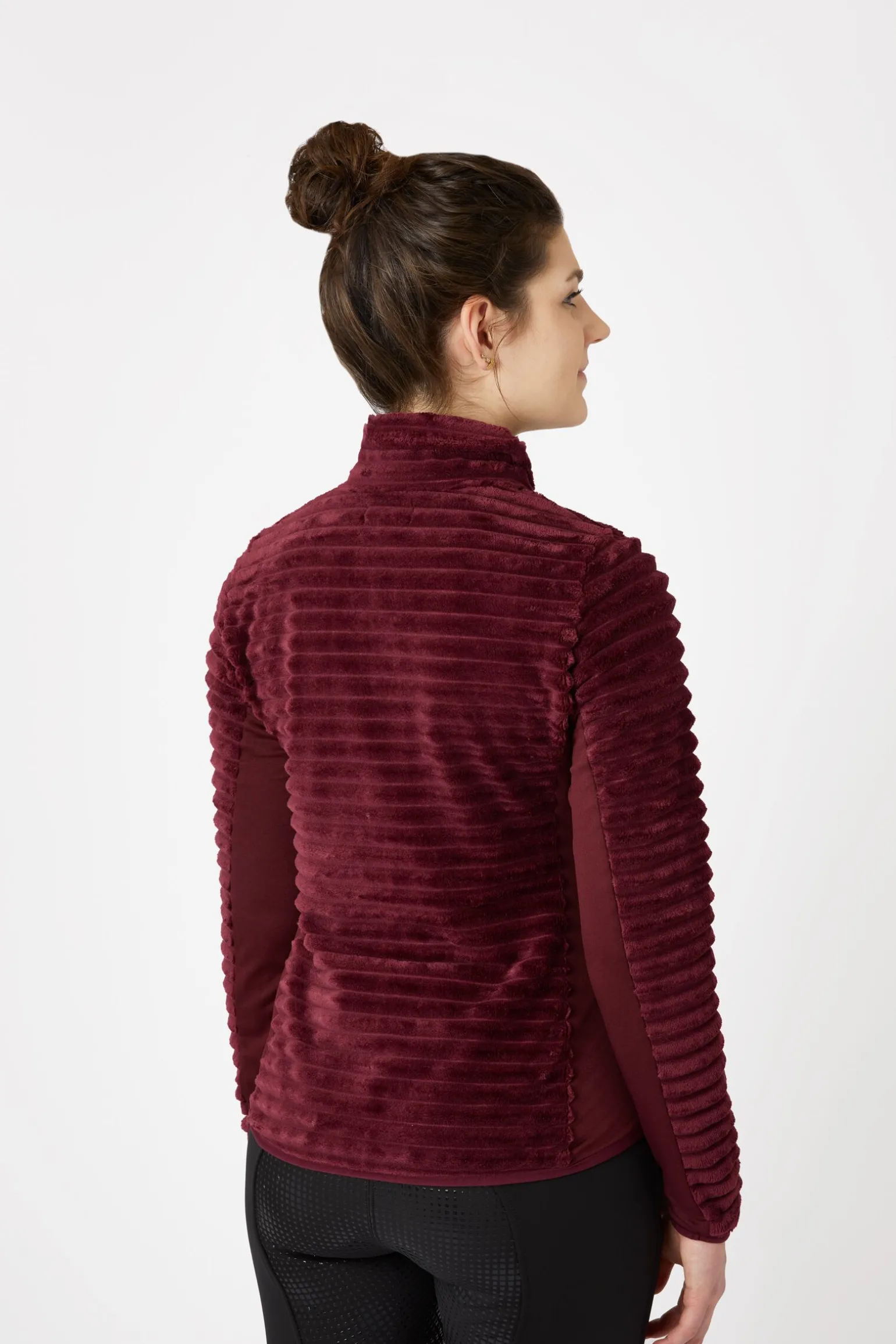 Horze Della stripete ridejakke i fleece til dame