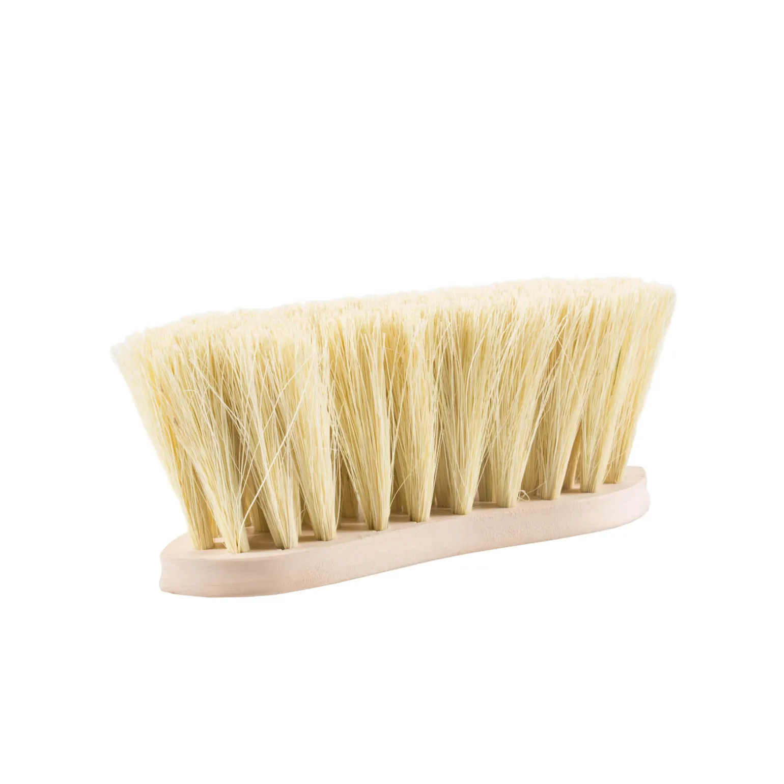 Horze fast børste med trehåndtak m/naturbust, 8 cm