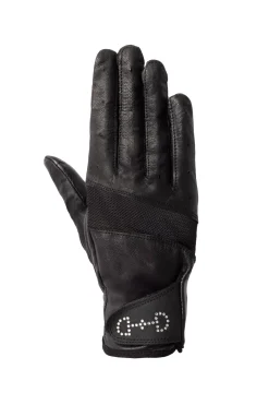 Horze hansker med lær og netting, dame