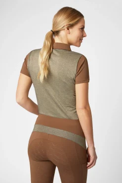 Horze Sagria treningsskjorte med gyllen rygg, dame