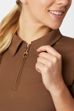 Horze Sagria treningsskjorte med gyllen rygg, dame