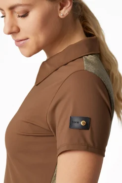 Horze Sagria treningsskjorte med gyllen rygg, dame