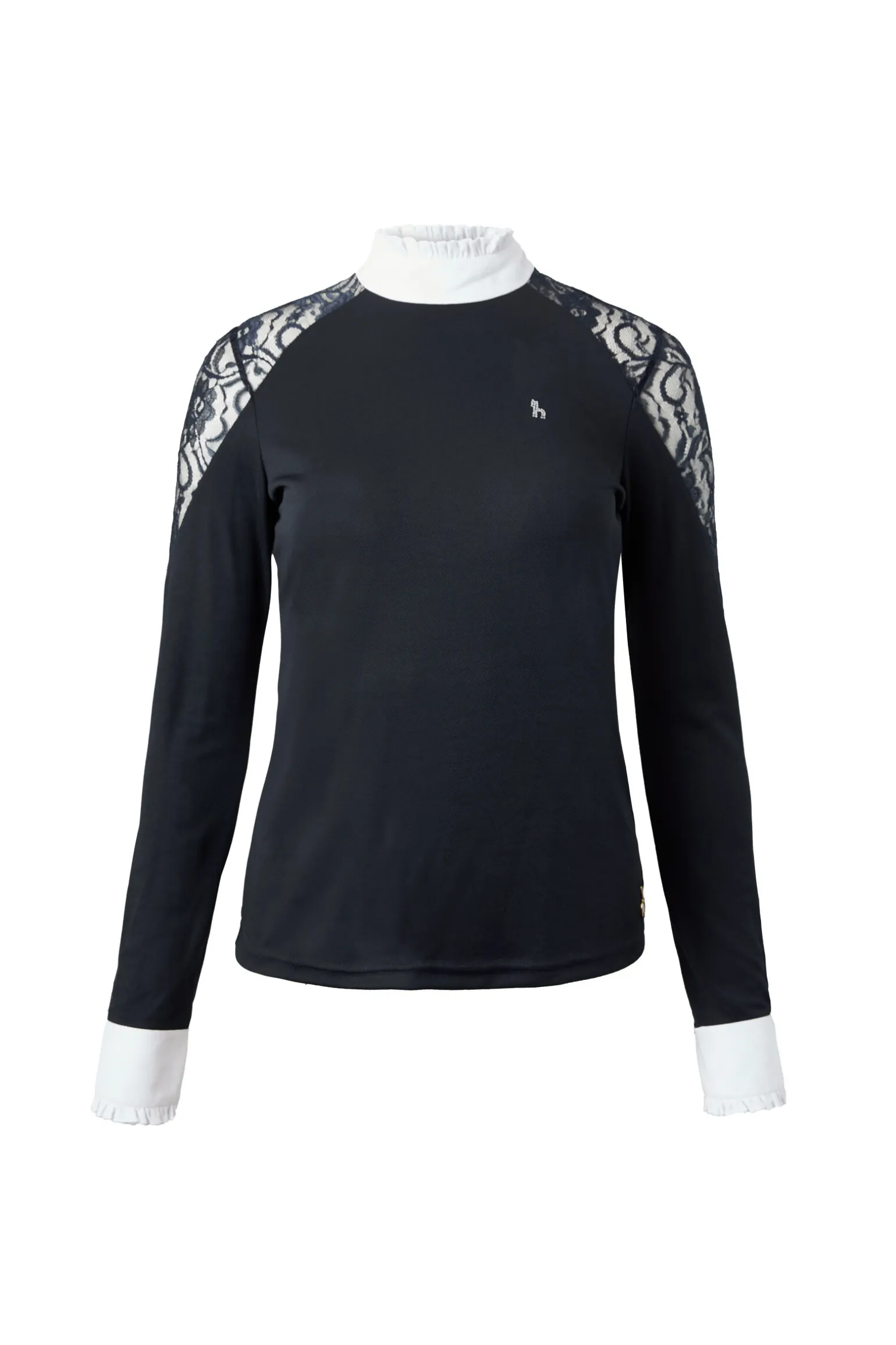 Horze Sylvie langermet stevneskjorte med blonder, dame