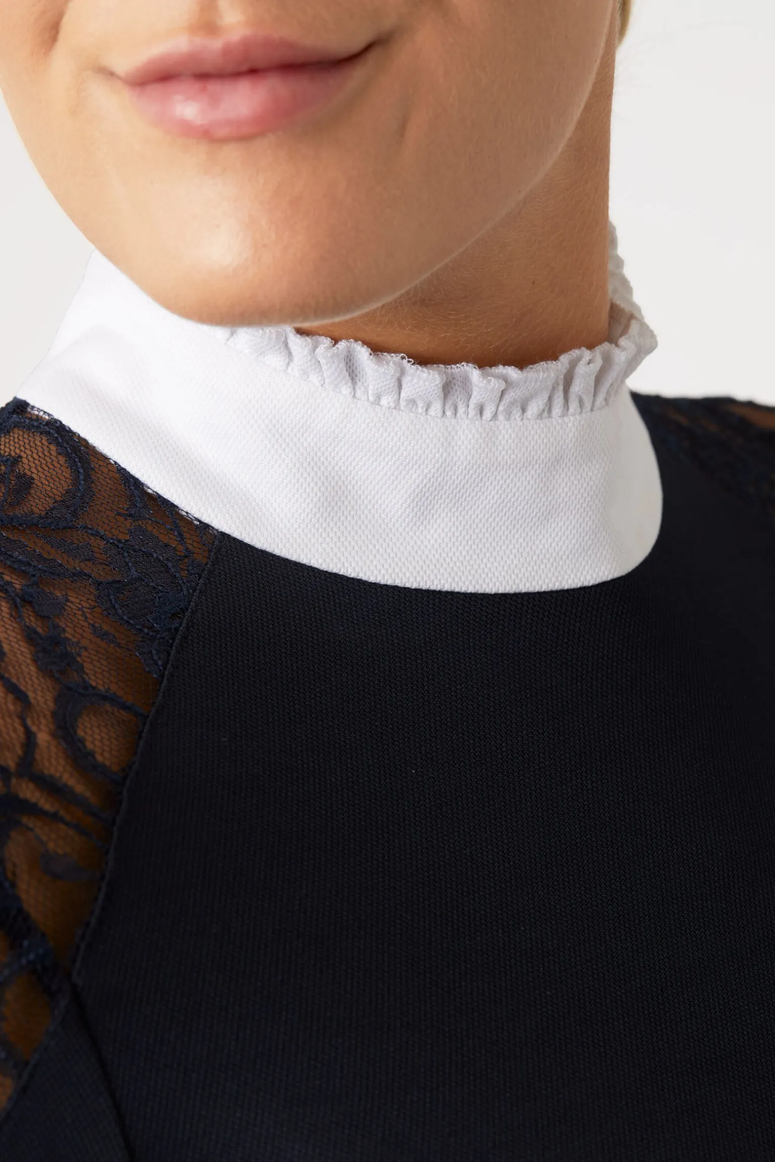 Horze Sylvie langermet stevneskjorte med blonder, dame