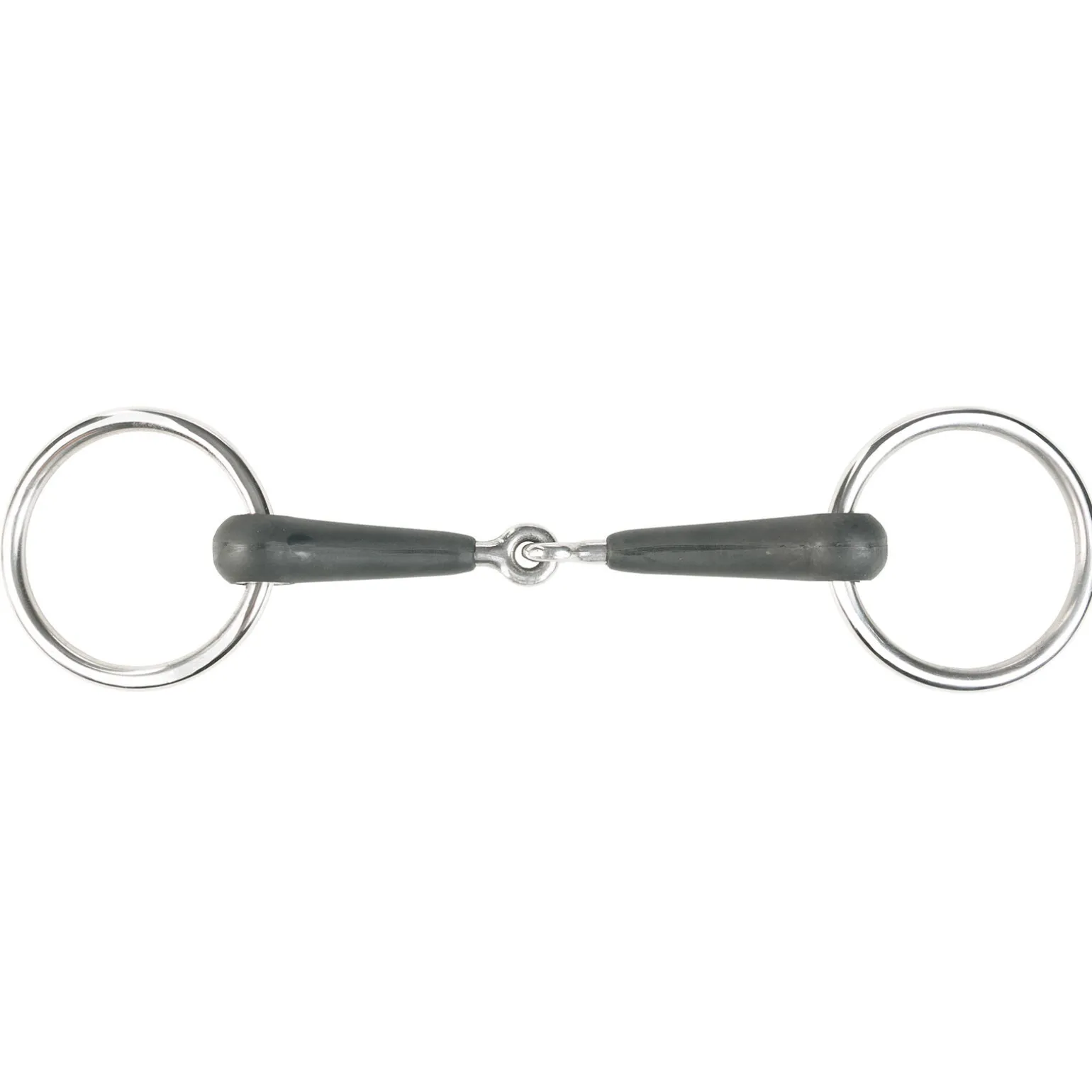 Horze todelt gummibitt med løse ringer