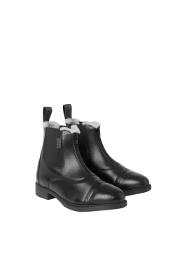 Horze Wexford jodhpur-vintersko med fuskepels og frontglidelås til barn