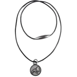 Karlslund lærhalsbånd med rustikk islandshest