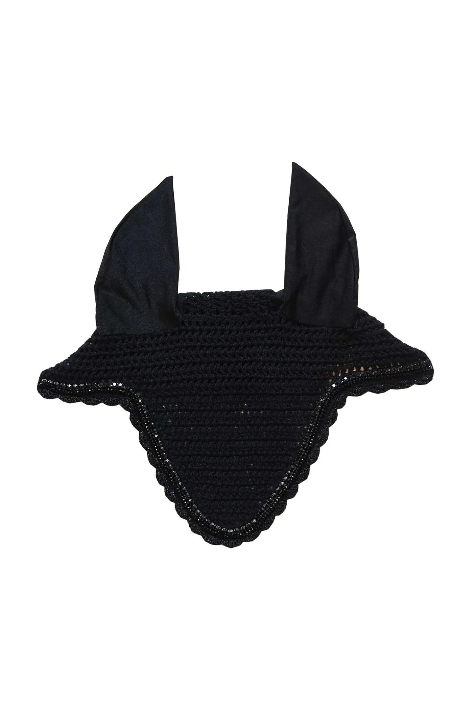 Kentucky Horsewear lang ørehette med steiner og perler, lydtett