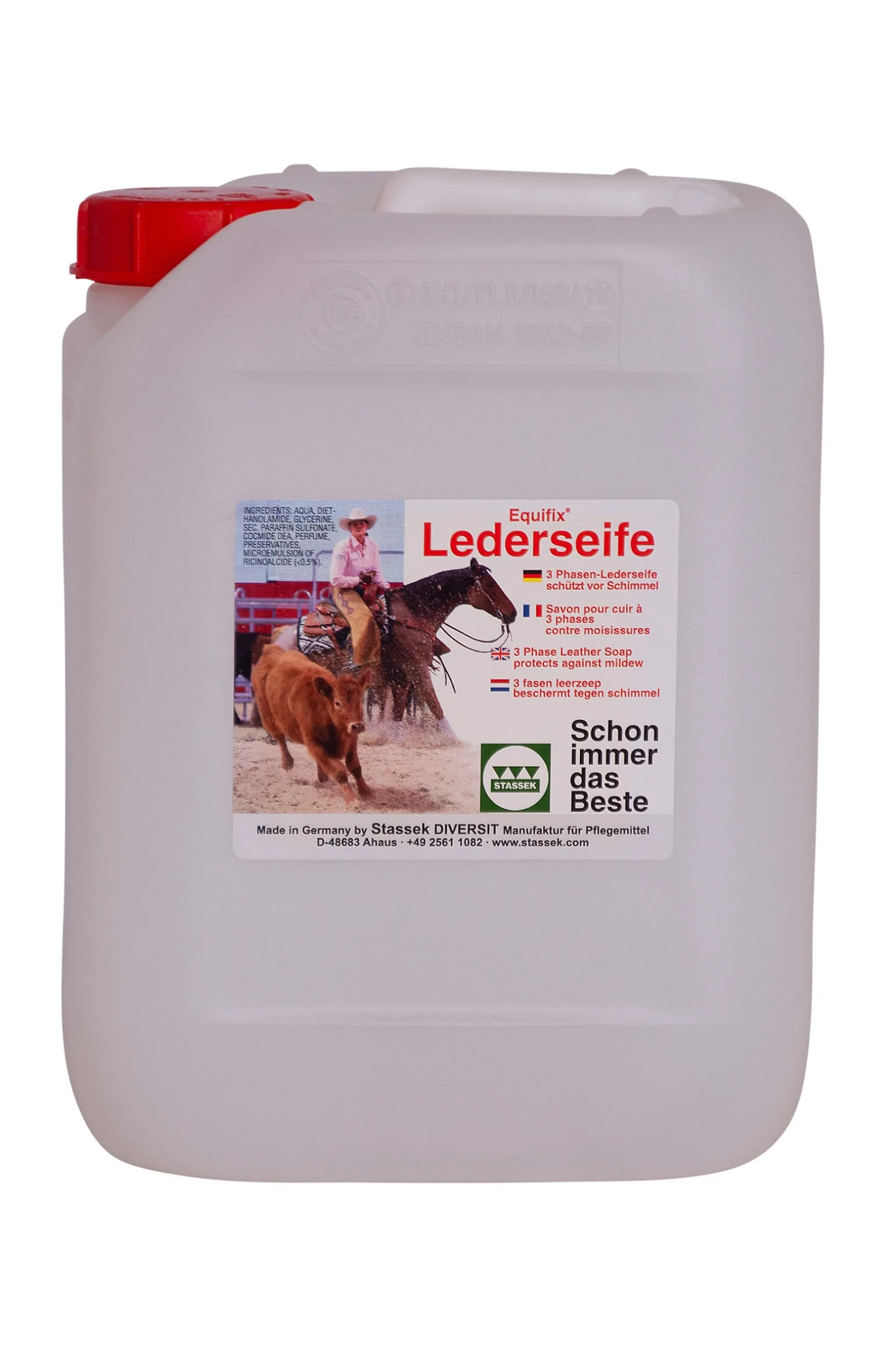 Stassek Equifix 3-faser Lærsåpe, 5 liters