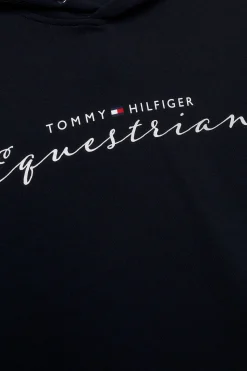 Tommy Hilfiger Equestrian Metallic Logo Grafisk hettegenser for kvinner